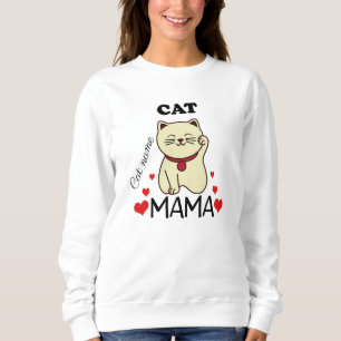 Personalisierte Katze Mama mit Katzenname Sweatshirt