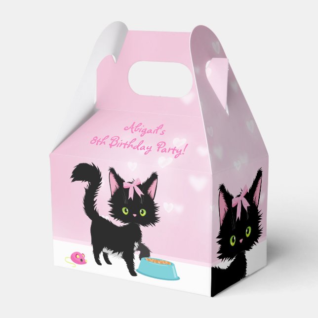 Personalisierte Katze Rosa und Weiße Kätzchen Gebu Geschenkschachtel (Vorderseite)