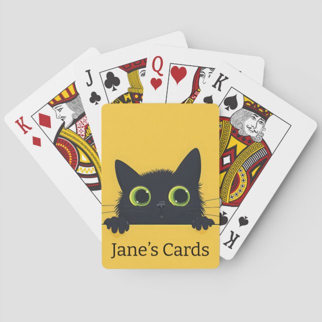 Personalisierte Katze spielt Karten, Spielkarten (Rückseite)
