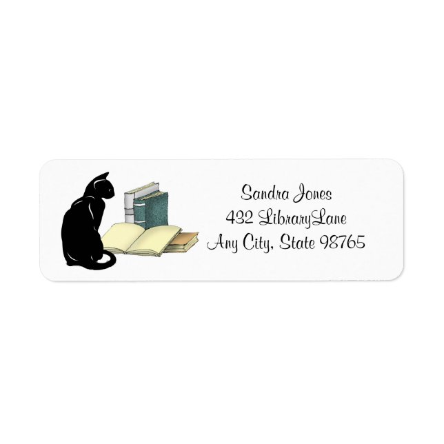 Personalisierte Katze und Bücher geben das Adresse (Vorne)