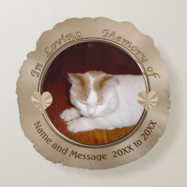 Personalisierte Katzen-Beileids-Geschenke, FOTO Rundes Kissen