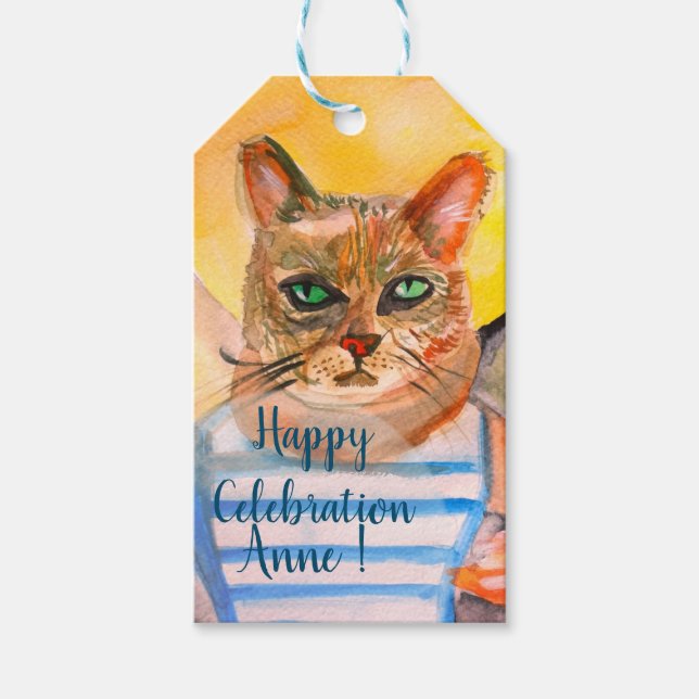 Personalisierte Katzen Geschenkanhänger (Vorderseite)