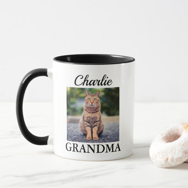 Personalisierte Katzen-Oma Tasse (Mit Donut)