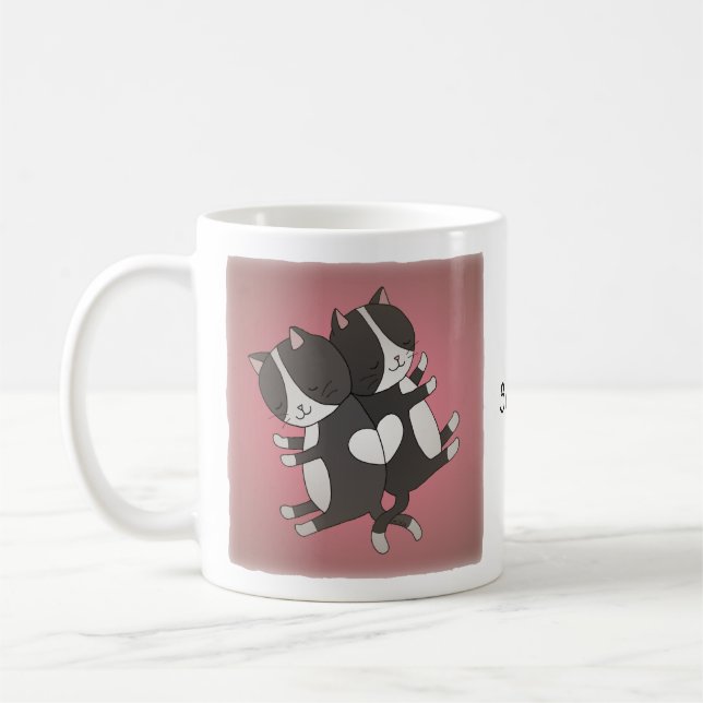 Personalisierte Katzen-Tassen-niedliche Kaffeetasse (Links)