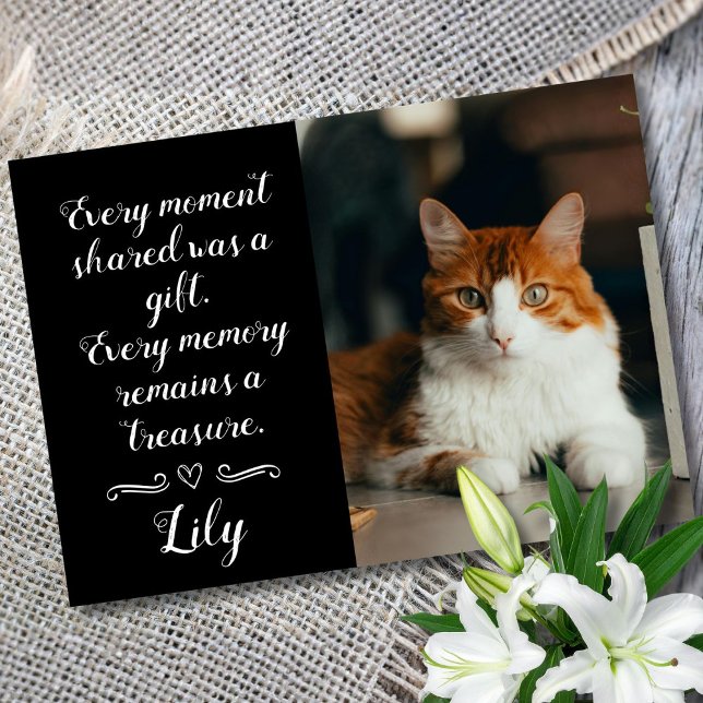 Personalisierte Katzen-Verlust-Sympathie-Karte mit Karte (Cat condolence card)