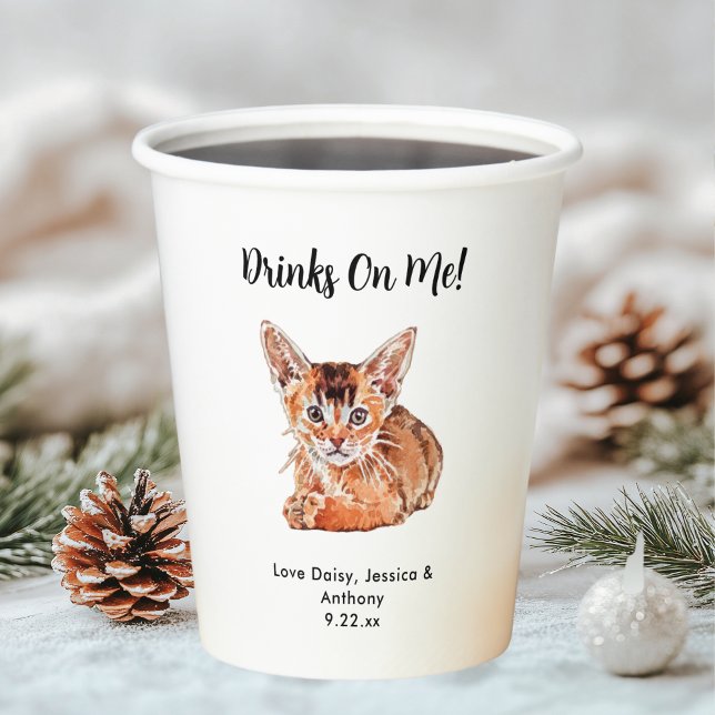 Personalisierte Katzenhochzeit Pappbecher (Von Creator hochgeladen)