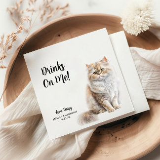 Personalisierte Katzenhochzeit Serviette