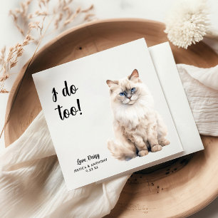 Personalisierte Katzenhochzeit Serviette