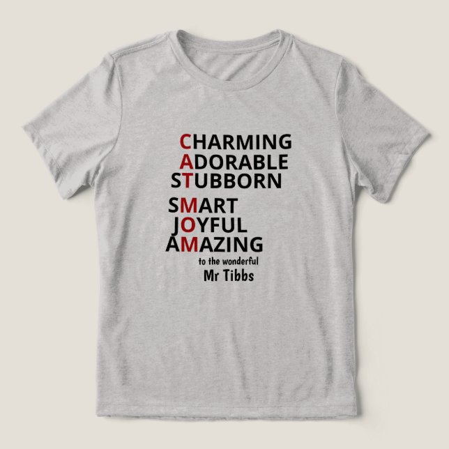 Personalisierte Katzenmutter Katzenliebhaberin  Tri-Blend Shirt (Design Vorderseite)