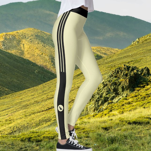 Personalisierte Katzenmutter Schwarz Streifen Soft Leggings (Von Creator hochgeladen)