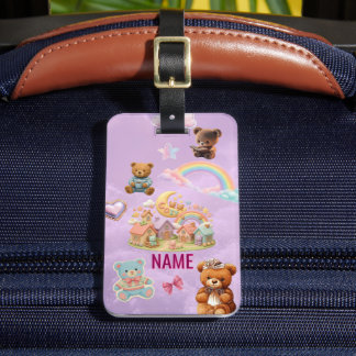 Personalisierte Kawaii-Ästhetik Lavendel Gepäckanhänger