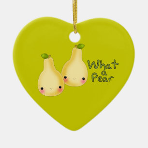 Personalisierte Kawaii Birnen-Verzierung Keramikornament