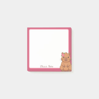 Personalisierte Kawaii Capybara-Blumen-Notizzettel Post-it Klebezettel
