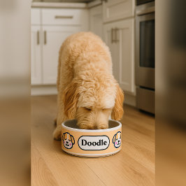 "Personalisierte Kawaii Dog Bowl mit Name-Tag" Napf