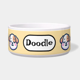 "Personalisierte Kawaii Dog Bowl mit Name-Tag" Napf