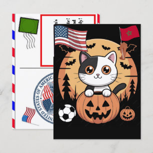 Personalisierte Kawaii Hexenkatze Weltmeisterschaf Feiertagspostkarte