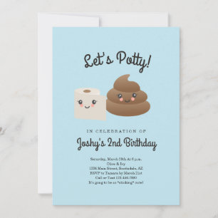 Personalisierte Kawaii-Kotz & Klopapier-Party Einladung
