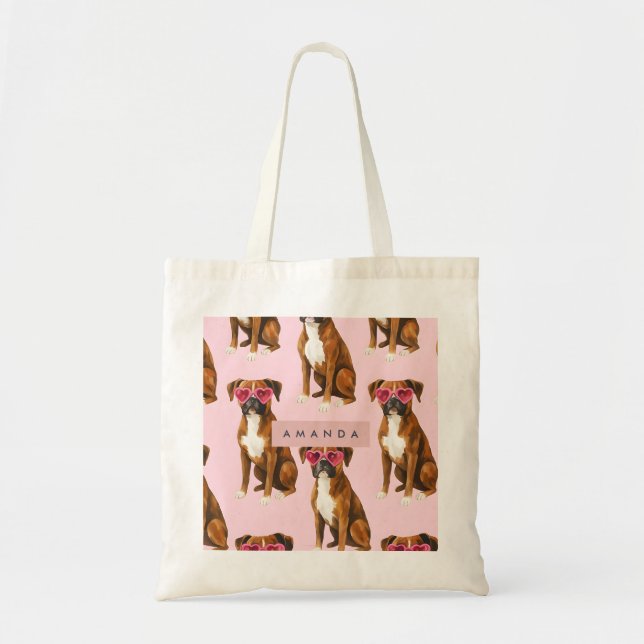 Personalisierte Kawaii Mode Boxer Hund Tragetasche (Vorne)