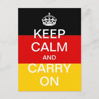 Personalisierte KEEP-CALM und CARRON - Deutschland Postkarte