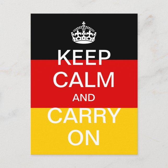 Personalisierte KEEP-CALM und CARRON - Deutschland Postkarte