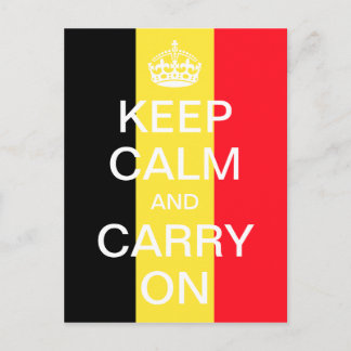 Personalisierte KEEP-CALM und CARRY ON - Belgien-F Postkarte