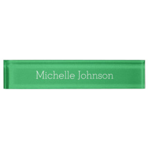 Personalisierte Kelly Green Grainy Textur Namensplakette