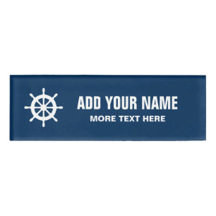 Personalisierte Kennzeichen für Schiffsführer Namenschild