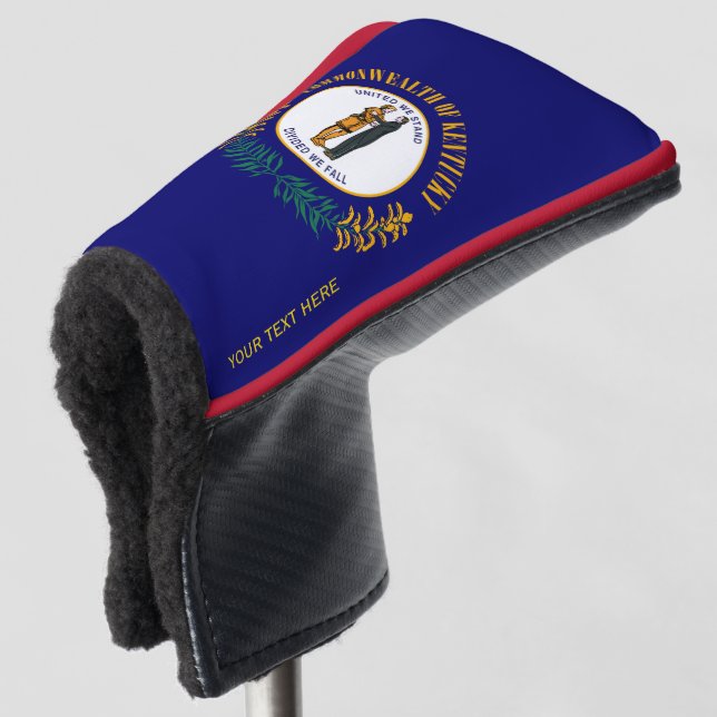 Personalisierte Kentucky-Staatsflagge auf Golf Headcover (3/4 Vorderseite)