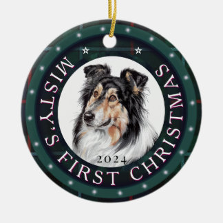 Personalisierte Keramik Circle Pet Xmas Tree Ornam Keramik Ornament