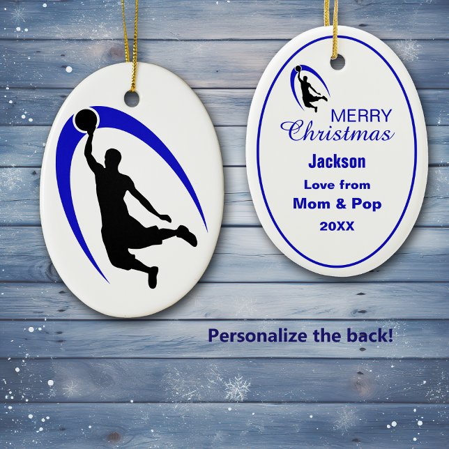 Personalisierte Keramik des Blue Basketball-Logos  Keramik Ornament (Von Creator hochgeladen)