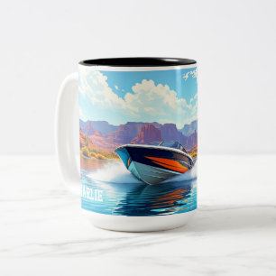 Personalisierte Keramik-Kaffeetasse Lustiges Boot- Zweifarbige Tasse