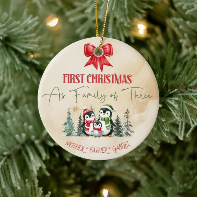 Personalisierte Keramik Weihnachtsschmuck - Erste  (Baum)