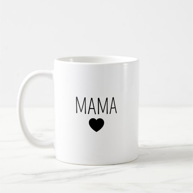 Personalisierte Keramiktasse Mama mit Herz | Tasse (Links)