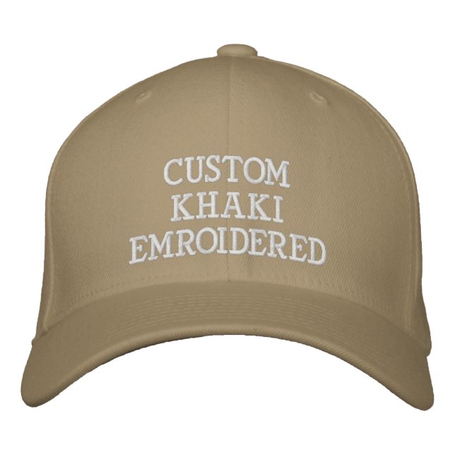 Personalisierte Khaki-bestickte Baseballkappe Bestickte Baseballkappe (Vorderseite)
