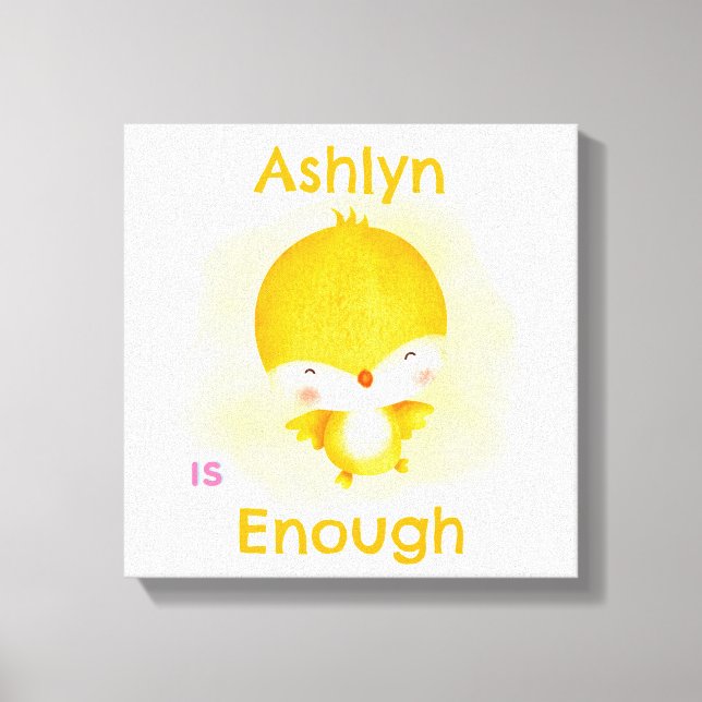 Personalisierte Kids-Affirmation | Genug Gelber Vo Leinwanddruck (Vorderseite)
