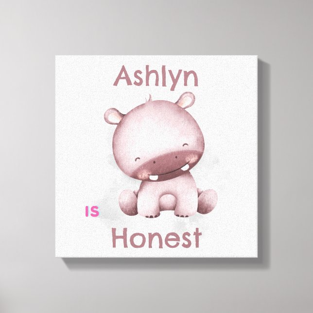 Personalisierte Kids-Affirmation | Honestgraues Hi Leinwanddruck (Vorderseite)