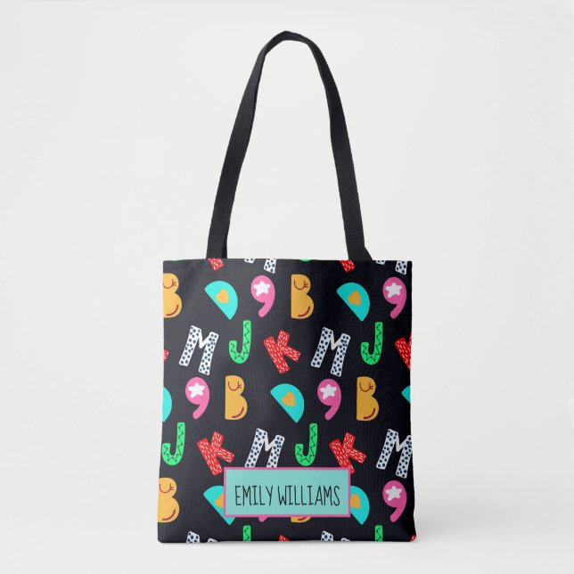 Personalisierte Kid's Alphabets Tote Bag (Vorderseite)