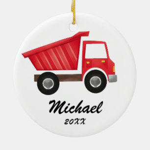 Personalisierte Kids-Baufahrzeug ,Schubkarren Keramik Ornament