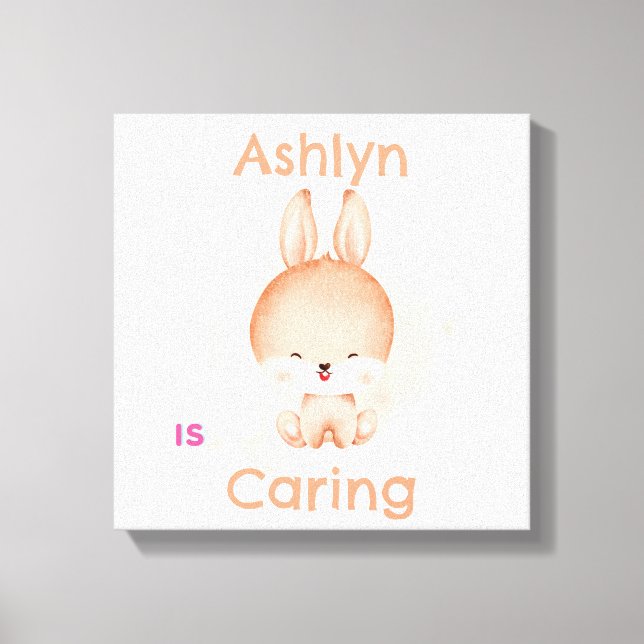 Personalisierte Kids Bunny Art | Kinderzimmer Deko (Vorderseite)