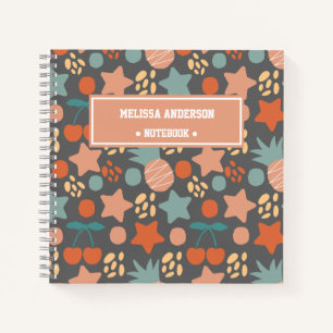 Personalisierte Kids Tropical Frucht & Stars Muste Notizbuch
