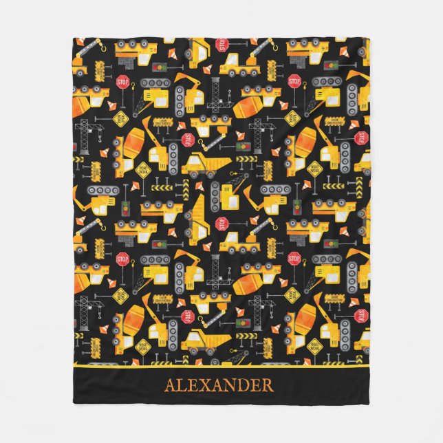 Personalisierte kids Wasserfarbenkonstruktionsfahr Fleecedecke (Vorderseite)