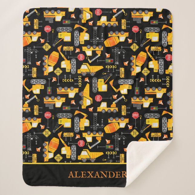 Personalisierte kids Wasserfarbenkonstruktionsfahr Sherpadecke (Vorderseite)