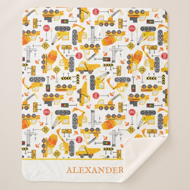 Personalisierte kids Wasserfarbenkonstruktionsfahr Sherpadecke (Vorderseite)