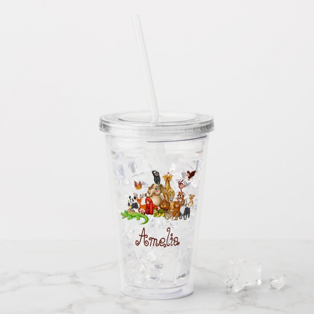 Personalisierte Kidtiere Acryltrinkbecher (Vorderseite Ice)