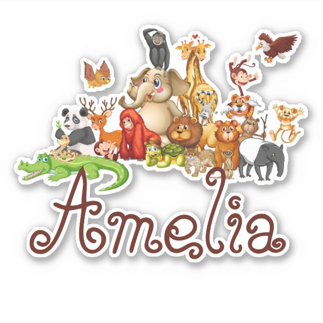 Personalisierte Kidtiere Aufkleber (Vorderseite)