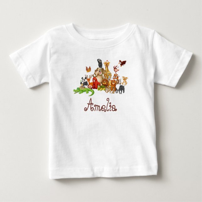 Personalisierte Kidtiere Baby T-shirt (Vorderseite)