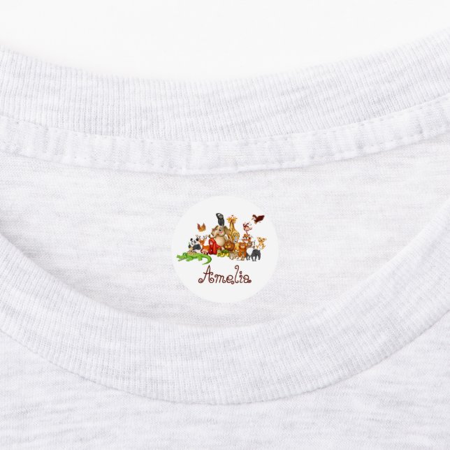 Personalisierte Kidtiere Etiketten (Befestigt)