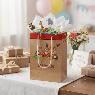Personalisierte Kidtiere Mittlere Geschenktasche Geschenktüte