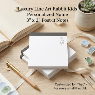 Personalisierte Kinder 3x3   Minimalistische Linie Post-it Klebezettel