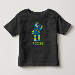 Personalisierte Kinder Adlige Robot Boys Blue Kleinkind T-shirt